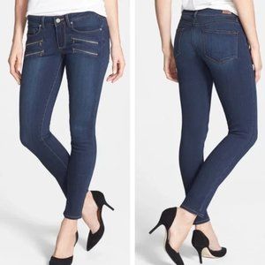 PAIGE Edgemont Zip Detail Ultra Skinny Dark Jeans Sz 29